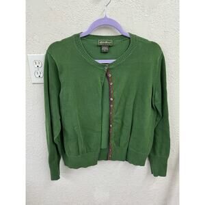 Eddie Bauer Pima Cotton Cardigan Green XL